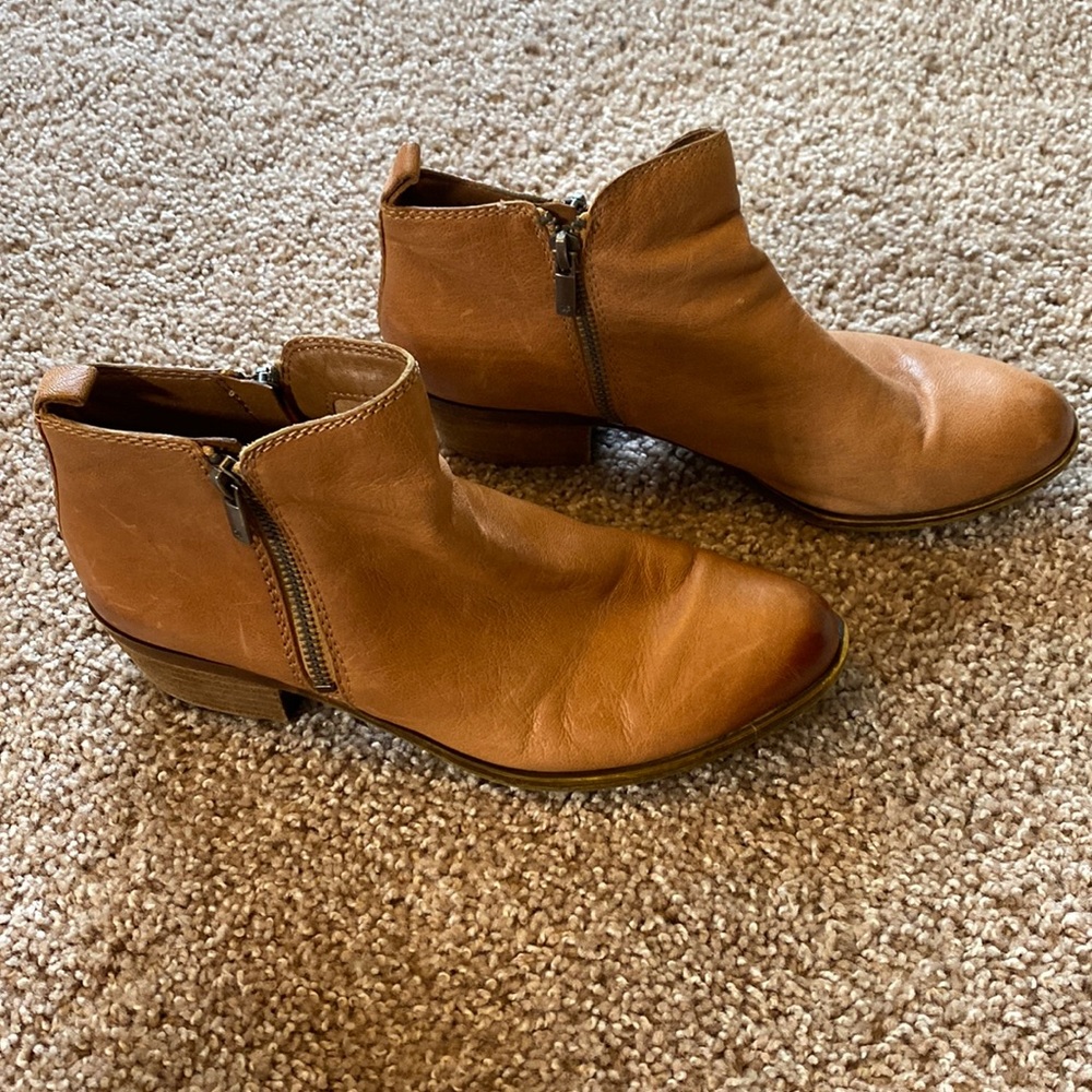 Lucky Brand Basel Booties Brown Leather
